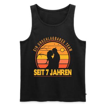 7 Jahre Unschlagbares Team Liebesgeschenk Paar - Männer Premium Bio Tank Top - Schwarz - Vorne - Michal (187cm)