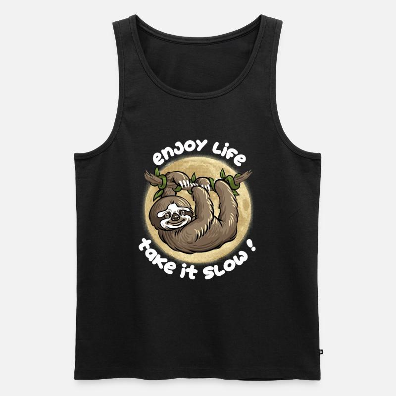 Gehen Sie es langsam an! - Männer Premium Bio Tank Top - Schwarz