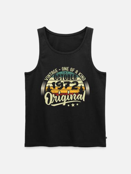 October 1972 Birthday Gift - Men's Premium Organic Tank Top - black