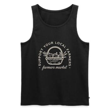 Farmer’s market support local food locally grown - Men's Premium Organic Tank Top - black - Front - AI Model Male 178 light (178cm)