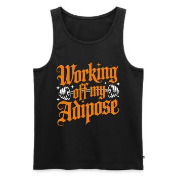 Workout motif with dumbbell - Men's Premium Organic Tank Top - black - Front - Michal (187cm)