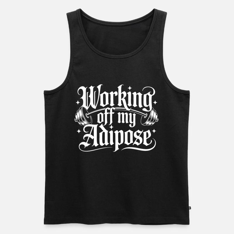 Workout Design mit Hantel - Männer Premium Bio Tank Top - Schwarz