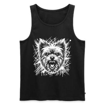 Yorkshire Terrier als Graffiti Street Art - Männer Premium Bio Tank Top - Schwarz - Vorne - AI Model Male 178 light (178cm)