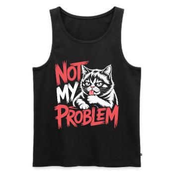 Not My Problem Cat - Men's Premium Organic Tank Top - black - Front - AI Model Male 178 light (178cm)