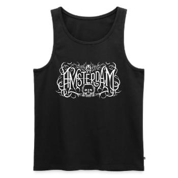 Amsterdam Heavy Metal Headbanger Typography - Men's Premium Organic Tank Top - black - Front - AI Model Male 178 light (178cm)