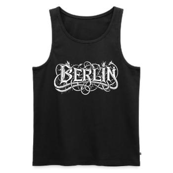 Berlin heavy metal headbanger typography - Men's Premium Organic Tank Top - black - Front - AI Model Male 178 light (178cm)