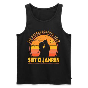 13 Jahre Unschlagbares Team Liebesgeschenk Paar - Männer Premium Bio Tank Top - Schwarz - Vorne - Michal (187cm)