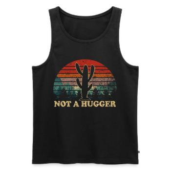 Désert Cactus Coucher de soleil Inspirational - Débardeur bio Premium Homme - noir - Devant - AI Model Male 178 light (178cm)