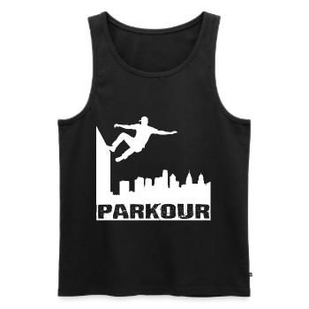 Parkour - Débardeur bio Premium Homme - noir - Devant - Michal (187cm)