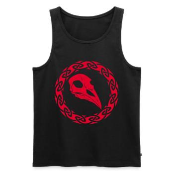 Red Viking Raven Skull - Men's Premium Organic Tank Top - black - Front - Michal (187cm)