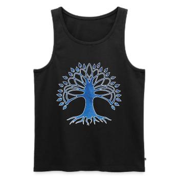 Baum des spirituellen Lebens und des Universums - Männer Premium Bio Tank Top - Schwarz - Vorne - Michal (187cm)
