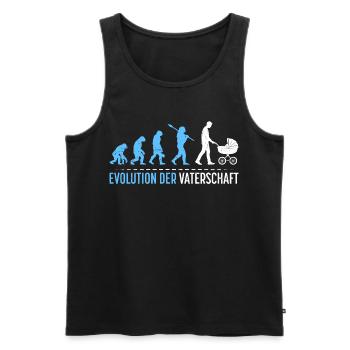 Werdender Vater EVOLUTION DER VATERSCHAFT Lustig - Männer Premium Bio Tank Top - Schwarz - Vorne - AI Model Male 178 light (178cm)
