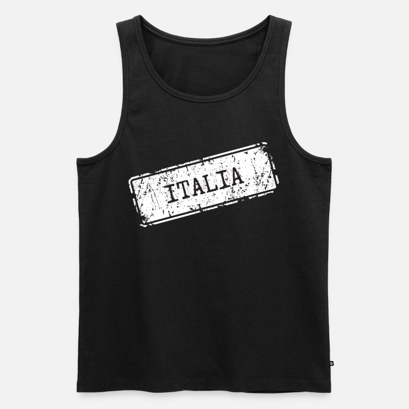 Italia - Männer Premium Bio Tank Top - Schwarz