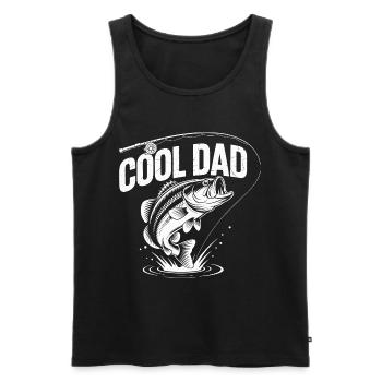 Conception d'articles de pêche cool pour papa - Débardeur bio Premium Homme - noir - Devant - AI Model Male 178 light (178cm)