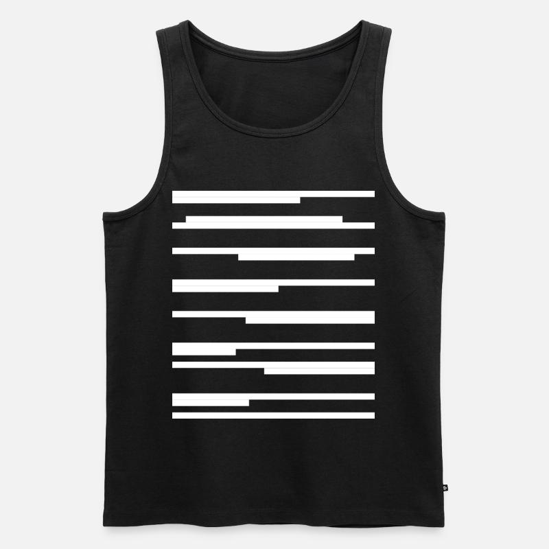 Design mit geometrischen Linien - Männer Premium Bio Tank Top - Schwarz