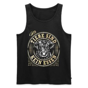 Animals Are Not Food - Animal Welfare - Animal Lover - Men's Premium Organic Tank Top - black - Front - AI Model Male 178 light (178cm)