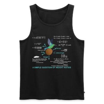 Question simple des rapports de poids - Débardeur bio Premium Homme - noir - Devant - AI Model Male 178 light (178cm)