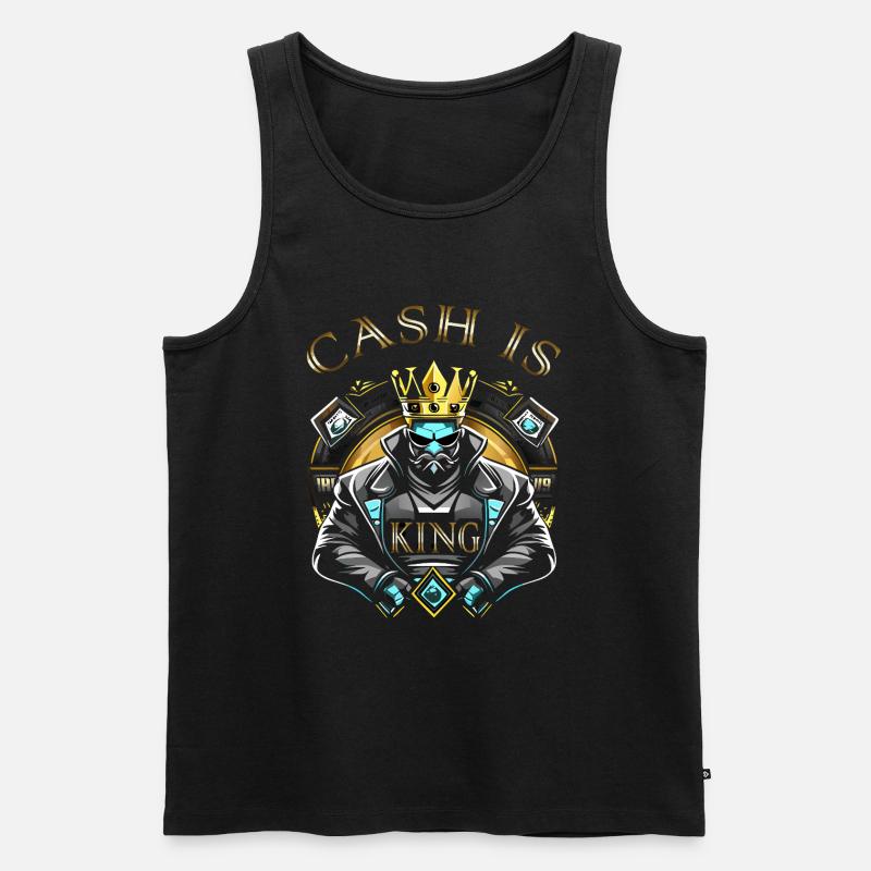König des Bargelds Grafikdesign - Männer Premium Bio Tank Top - Schwarz