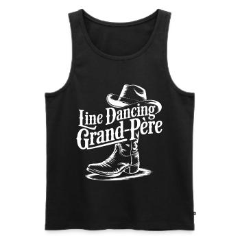 Cowboy Western Drawing for Grandpa - Men's Premium Organic Tank Top - black - Front - AI Model Male 178 light (178cm)