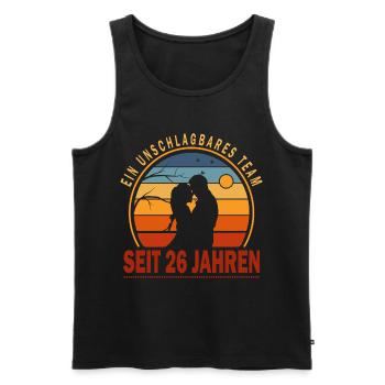 26 Jahre Unschlagbares Team Liebesgeschenk Paar - Männer Premium Bio Tank Top - Schwarz - Vorne - Michal (187cm)