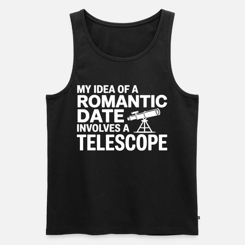 Romantisches Date Teleskop Journal - Männer Premium Bio Tank Top - Schwarz