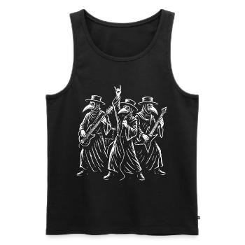 Dark Plague Doctor Band Illustration - Männer Premium Bio Tank Top - Schwarz - Vorne - AI Model Male 178 light (178cm)