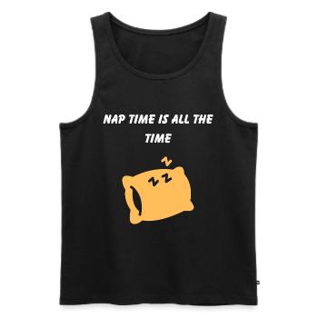 Creative Quote About Nap and Rest - Men's Premium Organic Tank Top - black - Front - AI Model Male 178 light (178cm)