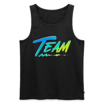 Team - Männer Premium Bio Tank Top - Schwarz - Vorne - Michal (187cm)