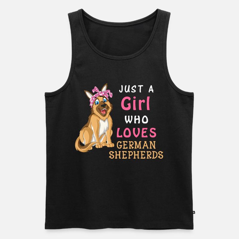 Mädchen liebt Deutschen Schäferhund - Männer Premium Bio Tank Top - Schwarz