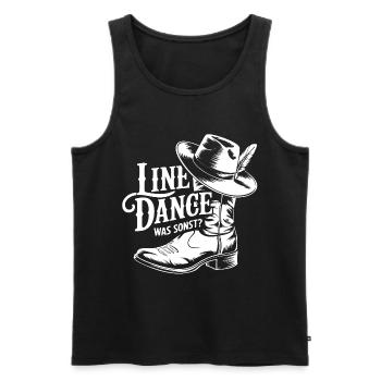 Linedance Was sonst? Cowboy Silhouette Design - Männer Premium Bio Tank Top - Schwarz - Vorne - Michal (187cm)