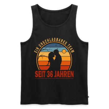 36 Jahre Unschlagbares Team Liebesgeschenk Paar - Männer Premium Bio Tank Top - Schwarz - Vorne - Michal (187cm)