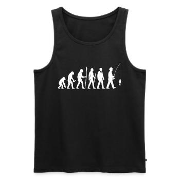 The Evolution of Fishing – Man’s True Heritage - Männer Premium Bio Tank Top - Schwarz - Vorne - AI Model Male 178 light (178cm)