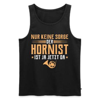 Hornist ist ja jetzt da - Horn Musiker - Men's Premium Organic Tank Top - black - Front - Michal (187cm)