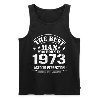 Geboren im 1973 Geburtstag 1973 - 52 Jahre Retro - Männer Premium Bio Tank Top - Schwarz - Vorne - Michal (187cm)