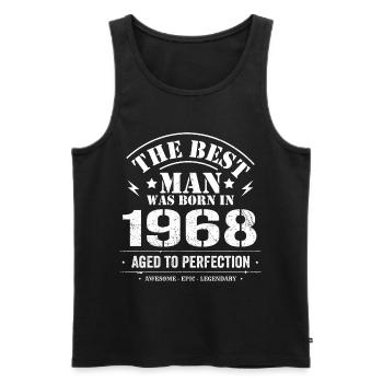 Geboren im 1968 Geburtstag 1968 - 57 Jahre Retro - Männer Premium Bio Tank Top - Schwarz - Vorne - AI Model Male 178 light (178cm)