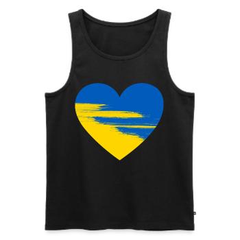 Ukraine Heart - Men's Premium Organic Tank Top - black - Front - Michal (187cm)