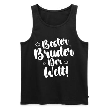 Best brother in the world - Men's Premium Organic Tank Top - black - Front - Michal (187cm)