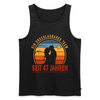47 Jahre Unschlagbares Team Liebesgeschenk Paar - Männer Premium Bio Tank Top - Schwarz - Vorne - Michal (187cm)
