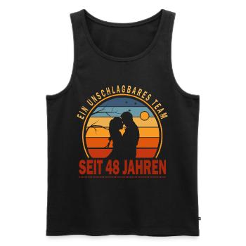 48 Jahre Unschlagbares Team Liebesgeschenk Paar - Männer Premium Bio Tank Top - Schwarz - Vorne - Michal (187cm)
