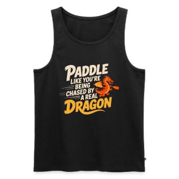 Drachenboot-Festival Paddeln - Männer Premium Bio Tank Top - Schwarz - Vorne - AI Model Male 178 light (178cm)