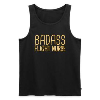 Flight Nurse Badass Luftrettung - Männer Premium Bio Tank Top - Schwarz - Vorne - AI Model Male 178 light (178cm)