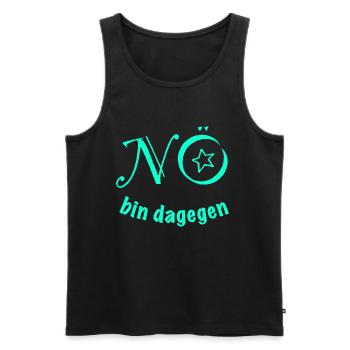 NÖ BIN DAGEGEN - nein nope anti kein bock - Männer Premium Bio Tank Top - Schwarz - Vorne - AI Model Male 178 light (178cm)