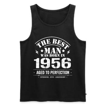 Geboren im 1956 Geburtstag 1956 - 69 Jahre Retro - Männer Premium Bio Tank Top - Schwarz - Vorne - Michal (187cm)