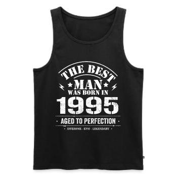 Born in 1995 Birthday 1995 - 30 Years Retro - Men's Premium Organic Tank Top - black - Front - Michal (187cm)