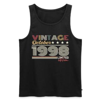 October 1998 Retro Anniversary 1998 October 1998 - Men's Premium Organic Tank Top - black - Front - AI Model Male 178 light (178cm)