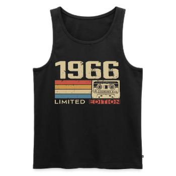Legenden 1966 Jahrgang 1966 Jubiläum Jahrgang 1966 - Männer Premium Bio Tank Top - Schwarz - Vorne - Michal (187cm)