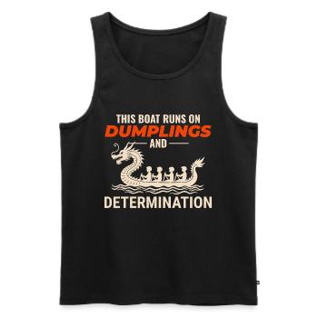 Knödel Und Entschlossenheit Drachenboot - Männer Premium Bio Tank Top - Schwarz - Vorne - AI Model Male 178 light (178cm)