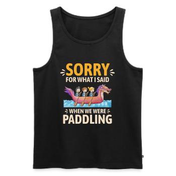 Synchronisiertes Paddelteam Drachenboot - Männer Premium Bio Tank Top - Schwarz - Vorne - AI Model Male 178 light (178cm)