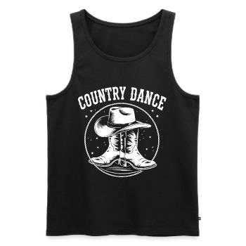 Country Dance Illustration - Männer Premium Bio Tank Top - Schwarz - Vorne - AI Model Male 178 light (178cm)
