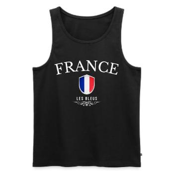 Ursprünglich aus Frankreich, geboren in Frankreich - Männer Premium Bio Tank Top - Schwarz - Vorne - AI Model Male 178 light (178cm)